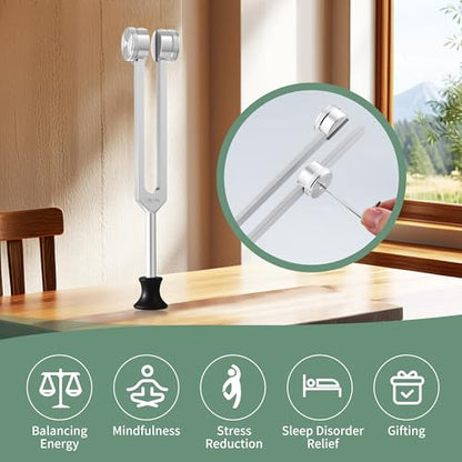 128 hz Tuning Fork Healing Instrument Tuning Forks for Meditation Yoga and Chakra Energy Sound Therapy & Stress Relief - Perfect Spiritual Gift for Women & Men