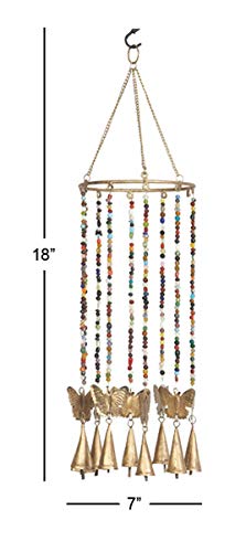 Deco 79 Gold Metal Eclectic Windchime 7 x 18 Inches