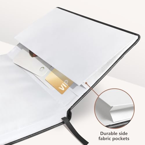 Lined Journal Notebook for Women Men, 256 Pages, Medium 5.7 in x 8.3 in - 100 GSM Thick Paper – Hardcover Leather Journals for Writing, Work, School, Note Taking, Diary Notepad,Black - color: Black