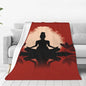 Healthy Living Yoga Blanket Anti Pilling Throw Woman Sitting in The Lotus Position Fleece Flannel Lightweight Cozy Bedspread Living Room Women Adults and Kids Bed Sofa 60"X50" - color: Healthy Living Yoga