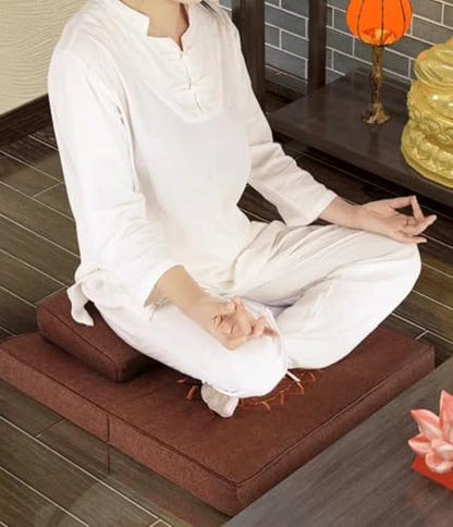 Meditation Mat, Folded Pure Coconut Silk Meditation Mat, Household Folding,Futons(Size:80x80cm(31x31inch),Color:Yellow-2) - color: Yellow-2, size: 80x80cm(31x31inch)