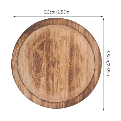 VOSAREA Rustic Pentacle Candle Holder for Tea Light Candles Multi-Functional Altar Plate for Home Table Centerpieces and Religious Ceremonies