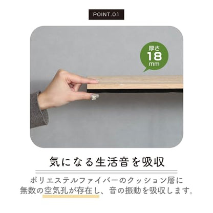 Fuji Boeki 40965 Wooden Sound Absorbing Wall Panel, Soundproofing, Width 15.9 x Depth 0.7 x Height 31.5 inches (40.5 x 1.8 x 80 cm), Natural - color: Natural