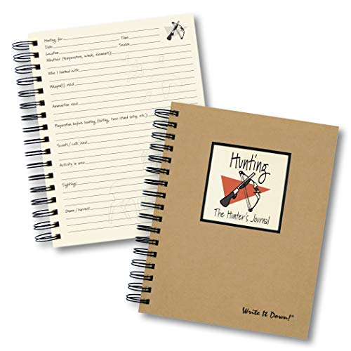 Write it Down series by Journals Unlimited, Guided Journal, Hunting, The Hunter's Journal, Full-size 7.5"x 9", Kraft Hard Cover, Made in USA