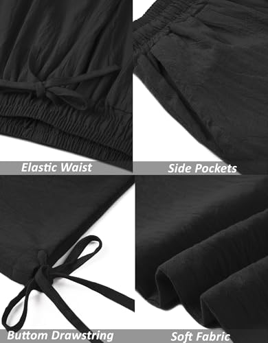 COOFANDY Men's Cotton Linen Pants Casual Harem Pants Elastic Waist Beach Boho Yoga Trousers
