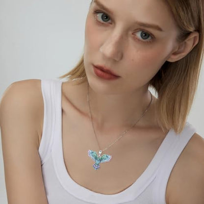 Hummingbird/Phoenix/Owl/Dove/Flamingo/Raven/Blue Jay/Cardinal/Peacock/Eagle/Parrot/Robin Necklace for Women 925 Sterling Silver Bird Pendant Necklace Animal Jewelry Gift for Mother Wife - style: Owl Necklace