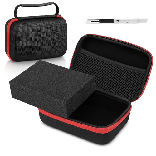 Relaxweex EVA Hard Case with Customizable Foam 7.1 x 4.7 x 3.1 Inch Protective EVA Carrying Case Shockproof Outdoor for Camera, Digital Products, Electronic Instruments with Knife, Black and Red - color: Black and Red, size: 7.1 x 4.7 x 3.1 inch