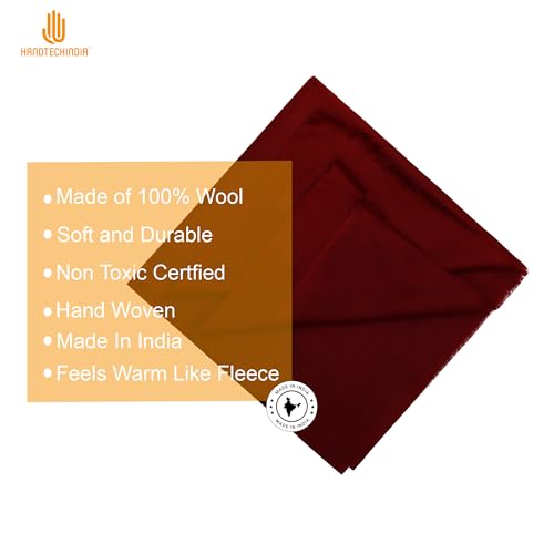 Handmade Wool Meditation Shawl Yoga Prayer Shawl For Spiritual Healing Practice Wrap Blanket for Men &Women - color: Red