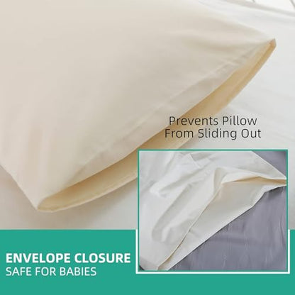 Organic Cotton Pillow Case - One Pack 11"x 16" Kids Pillow Pillowcase with No Zipper - 300 TC Thread Count - Soft, Safe and Hypoallergenic - Off White - size: 11"x16"