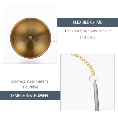 Flexible Buddhist Chime - Brass Hand Bells for Meditation Temple Rituals and Spiritual Practices - Portable 5.90 Inch Chime for Clear Sound and Serenity - size: 14.5X4.5X4.5CM