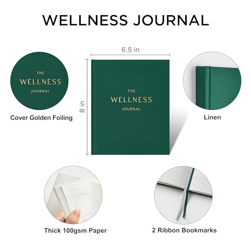 &And Per Se Wellness Journal, Self Care & Daily Journal for Women, Mental Health Planner with Habit Tracker, Diet & Goals, Undated, Gift-Ready (Forest Green) - color: C-Forest Green
