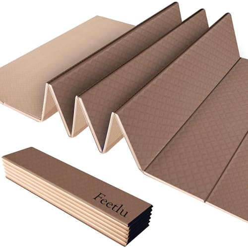 Foldable Yoga Exercise Mat – Lightweight, Anti-Slip, and Easy to Store for Yoga, Pilates, Home Workouts, and Floor Exercises - color: Coffee, size: 24" x 72" x 1/4"