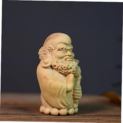 ORFOFE Buddha Garden Statue Stylish Wooden Decor Japanese Style Home Adornment Tabletop Craft