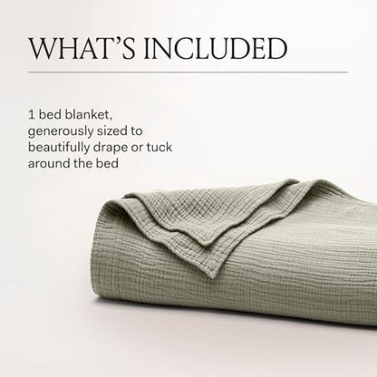 BOLL & BRANCH Dream Bed Blanket - Twin/Twin XL, Mist - Luxury 100% Organic Cotton - Soft, Lightweight and Breathable - Cloud-Like Touch - color: Mist, size: Twin/Twin XL