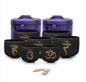 7-12 inch 432HZ Gold Powder Printing Black Chakra Crystal Singing Bowls Set of 7 Meditation Bowl Frosted Healing Quartz Bowls with 2 Travel Carry Case Bag 2 Mallet Suede 2 Strikers 7 O-rings