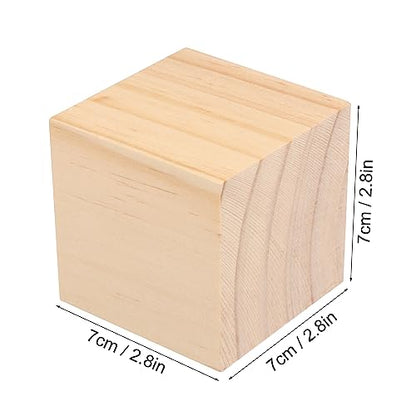 12 Packs Wooden Blocks for Crafts, 2.75 Inch Pine Wood Cubes, Wooden Cubes for Paint, Stamp, Decorate, DIY Projects and Personalized Gifts,by GNIEMCKIN - size: 12 Packs 2.75 Inch