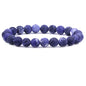 Amandastone Natural Gemstone 8mm Round Beads Stretch Bracelet 7 Inch - color: Matt Sodalite