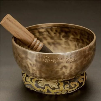 Singing Bowls Set Professional Original Bowls Full Moon Handmade Buddha Sound Bowl Healing Instrument Meditation Accessories，12CM