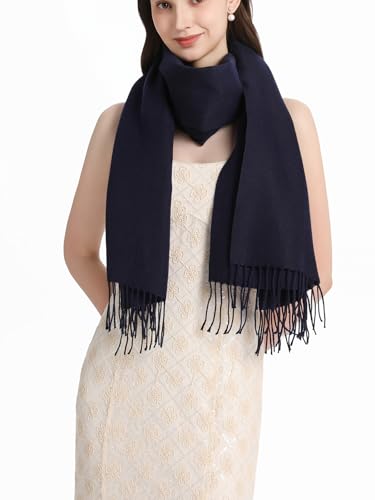 Pashmina Shawl and Wraps for Evening Dresses Resemble Cashmere Scarf for Women Wedding Winter Warm Shawls - color: Navy