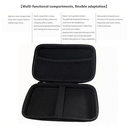 U-KIME Electronics Organizer Bag Multi-functional EVA Storage Case for Headphones, Cables, Hard Drives, Tools, Flash Drive, Power Bank, Travel Accessories(Black)