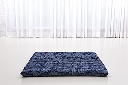 Leewadee Zabuton Seating Cushion – Square Floor Seat for Meditation Exercises, Light Yoga Mat Filled with Kapok - color: Cbt1 - Blue