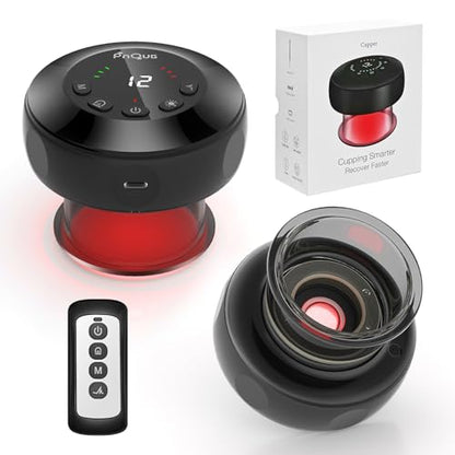 5-in-1 Smart Dynamic Cupping Device with Automatic Temperature and Suction Adjustment, Featuring red Light Therapy; Helps Relieve Back Pain, Muscle Knots, and Soreness