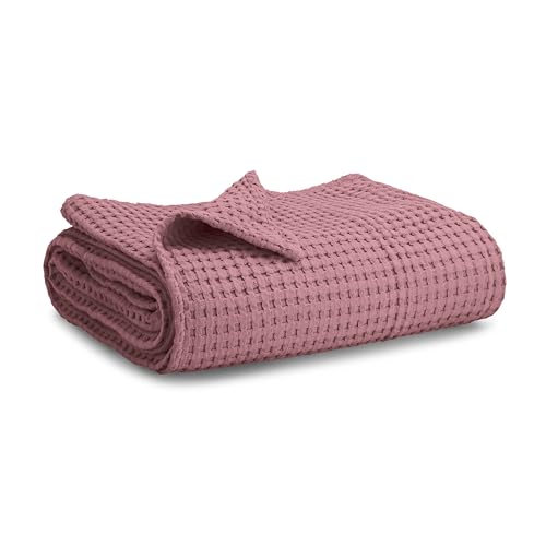 Comfy Cubs Waffle Weave Baby Blanket - 40” x 40” Cotton Blanket with Textured Design - Lightweight Swaddle for Bed, Crib, Stroller, or Couch - Soft and Cozy Cover for Toddlers, Boys & Girls - Mauve - color: Mauve, size: 40" X 40"