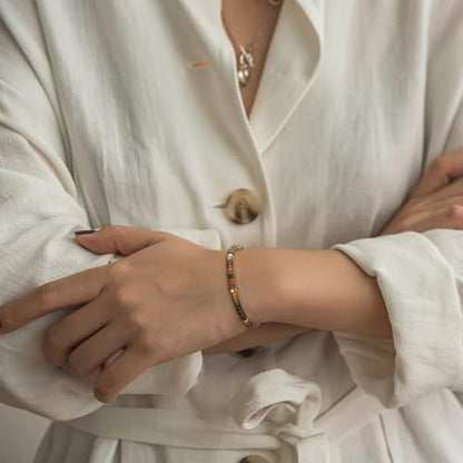 VIBILIA Get Well Gifts for Women, Inspirational Gifts Natural Stone Healing Bracelet, Thinking of You Encouragement Strength Bracelets for Women on Birthday Valentine's Day Easter Mother's Day - color: B. Jasper Stone