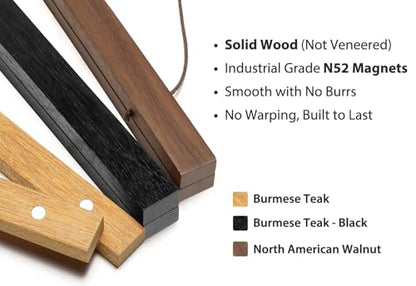Magnetic Poster Hanger Frame, 12 Inch, Teak Wood, Fits 12x16 12x18 12x24 Prints, N52 Magnets, Clean Wall Display for Posters, Maps, Canvas & Diamond Art - color: Teak, size: 12 Inch