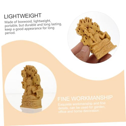 Alipis Acalanatha Buddha Wood Carving Statue Ornament for Home Office Meditation Decor Boxwood Sculpture Peaceful Relief Decor