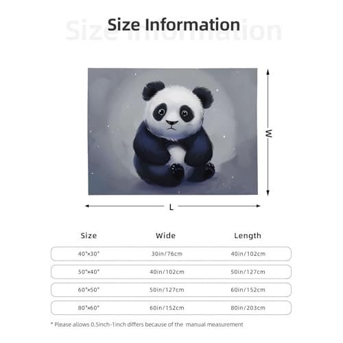 Panda Prints Throw Blanket (320g Flannel) Anti-Pilling Warm Fuzzy Blankets for Bed Sofa Couch Travel 40x30 Inch - color: Panda, size: 40x30 Inch
