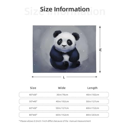 Panda Prints Throw Blanket (320g Flannel) Anti-Pilling Warm Fuzzy Blankets for Bed Sofa Couch Travel 40x30 Inch - color: Panda, size: 40x30 Inch