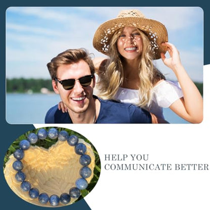 Single-pack of pure gemstone bracelets… - color: Kyanite-8MM