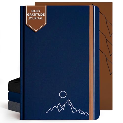 Premium Gratitude Journal for Men – 6 Month Guided Daily Prompts, Habit Tracker – Hardcover, 249 Pages, Lay Flat, 100gsm Paper – Mens Mindfulness Gifts, Mental Health, Self Mastery, Gift Boxed - color: Men - Navy