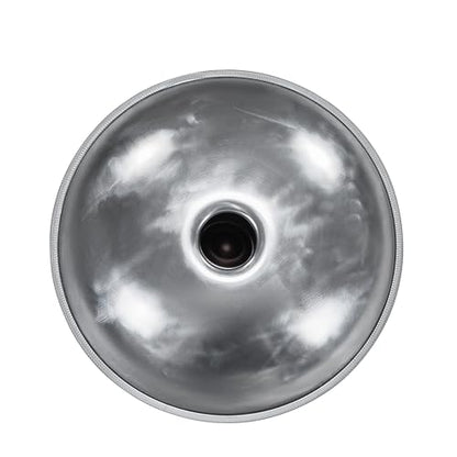 Handpan Steel Drum Instrument 440Hz 10 Notes in D Minor 22inches Handmade, Percussion Instrument - color: Moonlight Silver, size: 440Hz