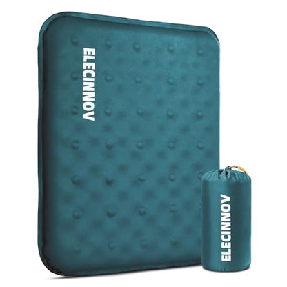 Inflatable Seat Cushion, Self Inflating Memory Foam Stadium Seat Cushion Lightweight Camping Chair Pad Airplane Cushion for Long Flights Outdoor Travel Bleacher Office Car Backpacking (Blue) - color: Blue-1pack