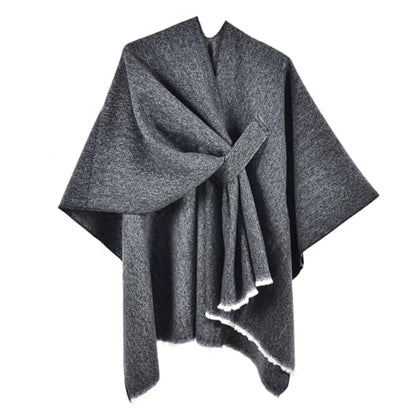 QUIRAI Shawl Wraps for Women, Elegant Pashmina Poncho Shawl for Air Conditioned Rooms,Birthday Gifts for Women Mom Wife - color: Black
