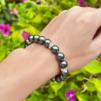 Healing Bracelet For Women Anxiety Crystal Bracelet Chakra Beaded Bracelets Rose Quartz Crystals And Healing Stones Yoga Bead Bracelet Calming Stretch Bracelet Stress Relief Gifts For Women - color: Black-Hematite