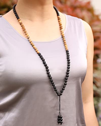 108 Mala Prayer Beads Necklace Wrap Bracelets for Women Prayer Amulet Protective Healing Crystals and Gemstones Meditation Balance