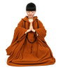 Meditation Buddhist Hooded Cloak Coat Women Men Outfit Oversize Coat - color: Orange, size: Large