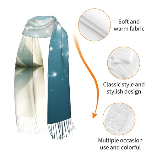 Spiritual Meditation Yoga Magic Lotus Flower Women'S Faux Cashmere Tassel Scarf Oversized Soft Shawl Wrap For Fall Winter Daily Wear Travel Gifting