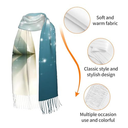Spiritual Meditation Yoga Magic Lotus Flower Women'S Faux Cashmere Tassel Scarf Oversized Soft Shawl Wrap For Fall Winter Daily Wear Travel Gifting
