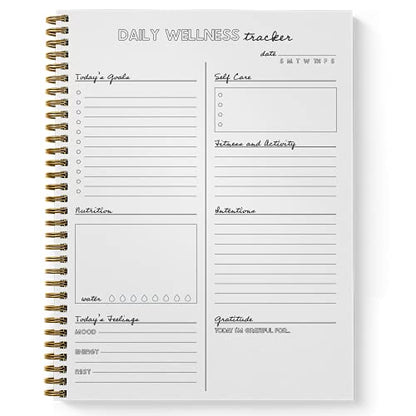 Softcover Trust The Journey 8.5" x 11" Motivational Spiral Health Journal/Notebook, 120 Daily Wellness Tracker Pages, Durable Gloss Laminated Cover, Gold Wire-o Spiral. Made in the USA - style: Trust the Journey
