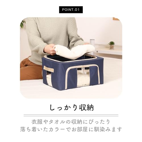 不二貿易(Fujiboeki) Fuji Boeki 63513 Storage Box, Width 15.4 x Depth 11.4 x Height 7.9 inches (39 x 29 x 20 cm), Blue, 5.6 gal (22 L), with Small Window, Stackable - color: Bule, size: 22L