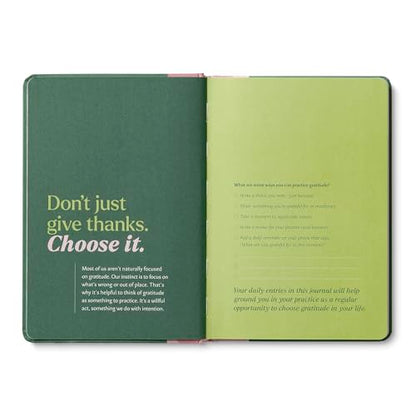 Compendium – Gratitude Every Day Guided Journal: A Daily Practice for Joy and Contentment – A 5-Minute a Day Personal Growth Notebook – An Inspiring Daily Journal for Forming New Habits - color: Gratitude Green