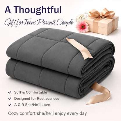 Weighted Blanket for Adults 20lbs, 48"x72", Twin Full Size Cooling Heavy Throw Blanket for 180-220lbs, Microfiber Soft Thick Big Blankets Weighted Comforter Breathable Gifts for Sleeping, Grey