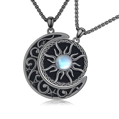 Yin Yang Necklaces for Women Men 925 Sterling Silver Pendant Necklace Yin Yang Jewelry for Women Men Couples - style: Sun Moon #9