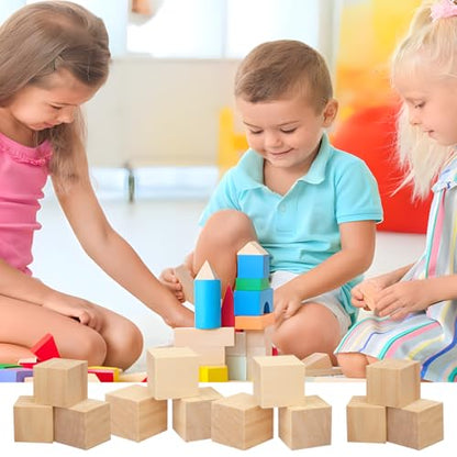 15 PCS Premium 3.15 Inch Wooden Cubes, Natural Pine Wood Cubes for Crafts, Wood Blocks Ready for Artistic DIY Projects-Unleash Creativity with Blank Wood Blocks. - size: 15 PCS 3.15 Inch