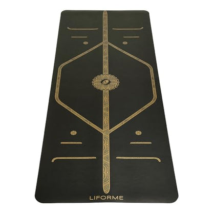 Liforme Printed Yoga Mat Collection - Free Yoga Bag Included - Patented Alignment System, Warrior-like Grip, Non-Slip, Eco-friendly, Sweat-resistant, Long, Wide and Thick for Comfort