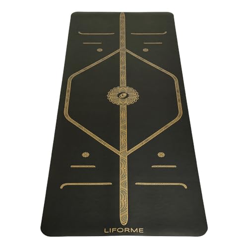 Liforme Printed Yoga Mat Collection - Free Yoga Bag Included - Patented Alignment System, Warrior-like Grip, Non-Slip, Eco-friendly, Sweat-resistant, Long, Wide and Thick for Comfort